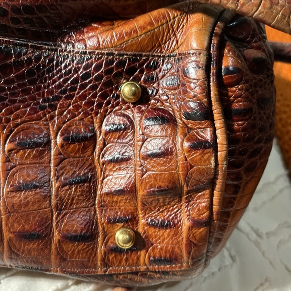 Brahmin Rich Brown Embossed Shoulder Bag - Picture 5 of 6